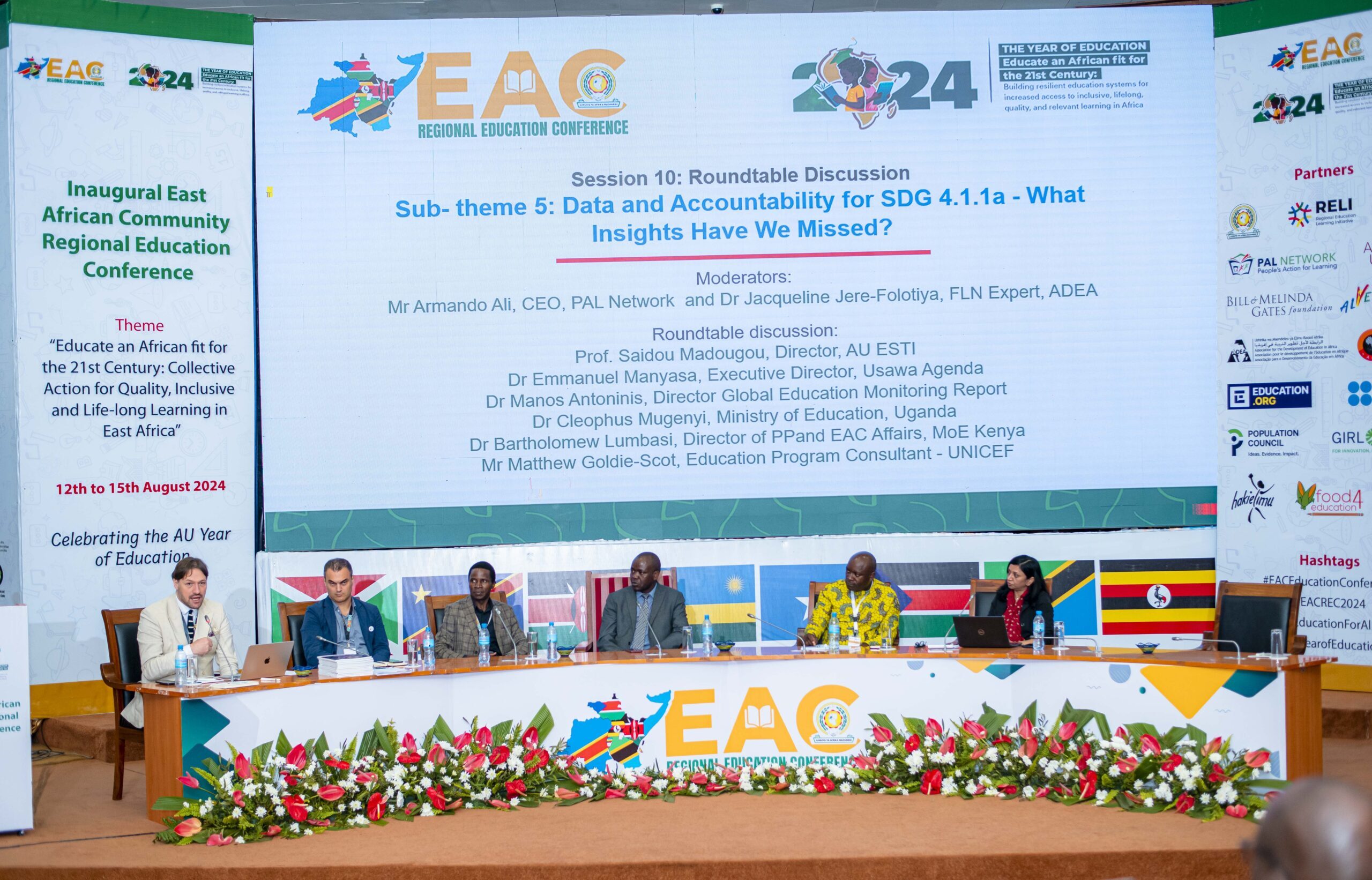 Panelists engage in a discussion during the "Data and Accountability for Sustainable Development Goal (SDG) 4.1.1" session at the EAC Education Conference